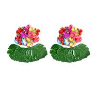 ISTOVO 120 Piezas de Decoracion Tropical Fiesta Suministros 8 Pulgadas de Hojas Hoja de simulacion