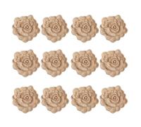 ISTOVO 12X Apliques de Talla de Madera de Mueble Decoración Náutica Vintage Calcomanías Sólidas de la Puerta del Gabinete de Flores Tallado de Madera