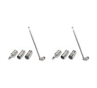 ISTOVO 2 Juego de Antena de Radio FM Telescópica, Adaptador de 3,5 mm, Receptor Estéreo MAV, Conector Macho Tipo F, Antena de 7 Secciones