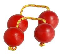 ISTOVO 2 Pares de Bolas RíTmicas, Aslatua Shaker Instrumento Sonajero para NiñOs Adultos Bodas Fiestas Clase Musical Rojo