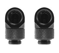 ISTOVO 2 Piezas 12.9mm G1/4 Rosca Conector de Tubo Rotativo de 90 Grados Montaje para Enfriamiento de Agua Pc Negro
