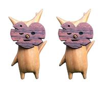 ISTOVO 2 Piezas Estatua de Madera Decoración Resina Trabajo Hecho una Mano Estatua Amantes de los Juegos,C