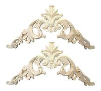 ISTOVO 2piezas 15X15cm Caucho Madera Tallada Esquina Apliques Onlay Exquisito Sin Pintar