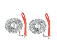 ISTOVO 2X 1.6M Heavy Duty Cadena de Metal de Perro Walking Lead Leash Clip Red Handle