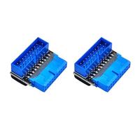 ISTOVO 2X Adaptador de Cabezal USB USB3.2 GEN1 19Pin/20Pin Socket 90 Grados Convertidor de Codo de Dirección DIY Placa Base de Escritorio B