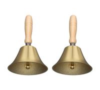 ISTOVO 2X Campana de Llamada de Mano Grande de 4,33 Pulgadas con Manija de Madera, para Niños y Adultos, Utilizada para Bodas, Aulas Escolares, Servicios y Juegos