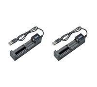 ISTOVO 2X Cargador de Batería USB 1 Ranura Cargador de Batería de Litio Recargable de Carga Rápida Universal para 18650 26650 14500 16340