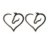 ISTOVO 2X Colgante Amor Caballo Corazón Arte de Pared de Madera Decoración del Hogar Caballo de Madera Corazón de Pared Escultura para Decoración de Boda de Casa