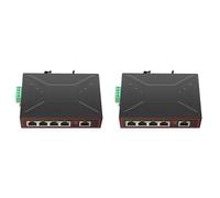 ISTOVO 2X Conmutador de Red Industrial de 5 Puertos 100M Hub RJ45 Divisor de Internet Conmutador RJ45 Plug y Play Conmutador Mejorado Tipo Riel DIN