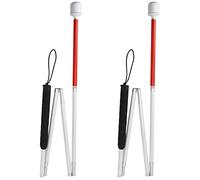 ISTOVO 2X El Bastón Plegable de Aluminio Bastón Plegable de 4 Segundos con Punta Rodante para de Caminar Ciego