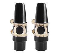 ISTOVO 2X Embocadura de Plastico de Saxofon Alto Boquilla con Tapa de Hebilla de Metal Boquilla de Cojines de Cana