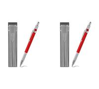 ISTOVO 2X Lápiz para Soldadores con 24 Piezas de Recambios de Rayas Plateadas, Rotulador de Metal para Soldadura MecáNica, Pipefitters, Fabricación, Rojo