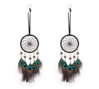 ISTOVO 2X Mini AtrapasueñOs Colgante de Coche Campanas de Viento DecoracióN de Plumas DecoracióN del Hogar y Adorno Colgante de Pared