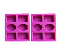 ISTOVO 2X Molde de Jabón de Silicona para Hacer Jabón 3D 6 Formas Molde de Jabón Rectangular Ovalado