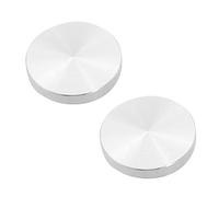 ISTOVO 2X Pata Adaptadora de Placa de Vidrio, Aluminio, Redonda, 50X8 mm, Plateada