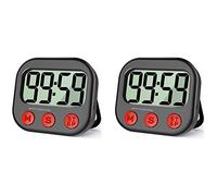 ISTOVO 2X Temporizador de Cocina, Temporizador Visual Digital, Reloj Magnético, Cronómetro, Temporizador de Cuenta Regresiva, Pantalla LCD Grande para Cocinar