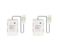 ISTOVO 2X Tuya Smart WiFi Switch 3000W 16A Termostato InaláMbrico Monitoreo de Temperatura y Humedad con Monitor de Consumo de EnergíA
