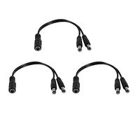 ISTOVO 3 Piezas 5.5X2.1mm 1 A 2 M/H Cable Divisor Corriente CC para CCTV Camara de Seguridad