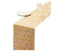 ISTOVO 3 Rollos de Camino de Mesa Dorado de 28 X 274 cm con Lentejuelas y Purpurina Metálica, Ideal para Decorar Mesas de Eventos y Fiestas.