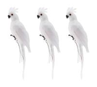 ISTOVO 3X Decoración de Muñeca de Césped de Guacamayo de Plumas de Espuma de 35 cm Decoración de Accesorios de Jardín de Pájaro Animal Falso Loro de Simulación Loro Manual