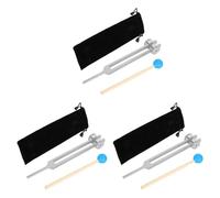 ISTOVO 3X Diapadores de Aleación de Aluminio, Hz Diapasón con Martillos para Pruebas del Nervioso Terapia de Curación de Sonido, Plata