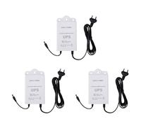 ISTOVO 3X Fuente de Alimentación Ininterrumpida de 12V-2A para WiFi, Enrutador, Módem, Cámara de Seguridad Mini UPS Protector de Respaldo de Batería Enchufe Europeo