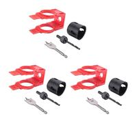 ISTOVO 3X Kit de Instalación de Cerradura de Puerta, Kit de Perforación de Orificios de Puerta para Cerrojos y Cerraduras con Plantilla de Guía, Perforadora