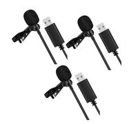 ISTOVO 3X MicróFono USB Universal MicróFono Lavalier MicróFono de Computadora con Clip Plug and Play MicróFono Omnidireccional