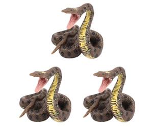 ISTOVO 3X Modelo de Serpiente de Juguete para Niños SimulacióN Reptil Python Gigante Python Grande Modelo de Serpiente de Animal Salvaje