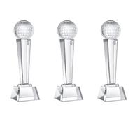 ISTOVO 3X Trofeo de Golf de Cristal de 9 X 2,8 Pulgadas para Adultos NiñOs Torneo de Golf Mesa DecoracióN de Escritorio