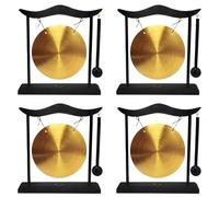 ISTOVO 4 mini campanillas de viento de sobremesa, instrumentos de percusión, platillos con mazo para decoración del hogar, regalo de inauguración de la casa