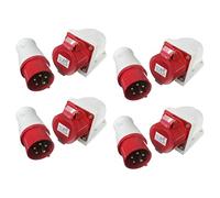 ISTOVO 4X 16 Amp 5 Pines Clavija & Enchufe A Prueba de la Intemperie IP44 3 Fases 380-415V 3P + N + Earth 16A