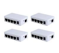 ISTOVO 4X 4 Puertos PoE Extender 100Mbps 1 en 4 250 Metros Interruptor de Red Repetidor IEEE802.3af/en para PoE Switch NVR Cámara IP