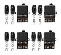 ISTOVO 4X AC 220V 30A 1CH 433MHz Interruptor de Control Remoto Inalámbrico Receptor de Relé + Transmisor de Apagado/Encendido para Lámpara de Aparato Eléctrico