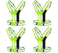 ISTOVO 4X Chaleco Reflectante LED para Correr, Equipo de Seguridad para Correr EláStico Ajustable Chaleco con Luz LED para Correr, Caminar, Andar en Bicicleta