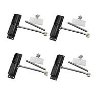 ISTOVO 4X Cierra Puertas Rueda de Cinturón Negro para el Hogar Luz de de Puerta AutomáTico Ajustable Cierrapuertas con Resorte de Aleación de Zinc