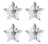 ISTOVO 4X Espejo Material AcríLico Pegatinas de Pared de una Cara Estilo Moderno Relojes de Cuarzo de Pared DecoracióN para el Hogar Relojes de Pared Plata