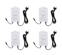 ISTOVO 4X Fuente de Alimentación Ininterrumpida de 12V-2A para WiFi, Enrutador, Módem, Cámara de Seguridad Mini UPS Protector de Respaldo de Batería Enchufe Europeo