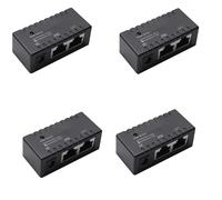 ISTOVO 4X PoE Splitter Inyector PoE Rj45 DC 5.5Mm X 2.1Mm Entrada Pasivo PoE Injector Splitter Conector del Adaptador para la Cámara IP de Red (Negro)