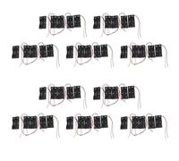 ISTOVO 50Pzs Caja Estuche Sostenedor de 2 x 1.5V AA Bateria Negro con Plomo Alambre