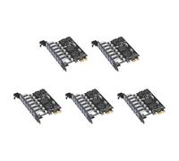 ISTOVO 5X Adaptador de Tarjeta de ExpansióN USB 3.0 PCI-e Adaptador de Concentrador de 7 Puertos Controlador Externo Extensor PCI-e Tarjeta PCI Express para Escritorio