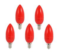 ISTOVO 5X Bombilla de Velas de Luz LED Bombilla de Luz Roja con Luces de Luces de Vela con Ahorro de Energia,E14