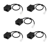ISTOVO 5X RJ9 4P4C Conector de Puerto Macho una Hembra Doble Cable de ExtensióN de Adaptador de Auriculares Cable de Adaptador de TeléFono Cable de ExtensióN de TeléFono