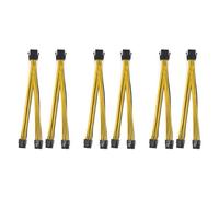 ISTOVO 6 Piezas CPU 8Pin Hembra 1 una 2 Macho 4 + 4Pin y Separador Cable de Fuente de AlimentacióN Cable 18AWG 20CM