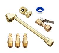 ISTOVO 6 Piezas LatóN Aire Chuck Set, 1/4 de Pulgada Cerrado Air Ball Chuck y Hembra NPT de Doble Cabezal Chuck Aire y Cerrado Flujo de Llantas Chuck