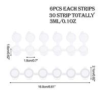 ISTOVO 60 Tiras 180 Botes Botes de Pintura Tiras 3 Ml Mini de Pintura Vasos de Pintura Vacíos Recipientes de Almacenamiento de Plástico