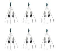 ISTOVO 6X Aparejos de Paraguas de para Pesca de Pescadores de Bajo, Kit de Aparejos de SeñUelos de NatacióN de Pesca de Agua Dulce, Azul