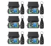 ISTOVO 6X Dc 12V 10A 1Ch Control Remoto Inalambrico System Receptor Transmisor 2 Botones Control Remoto A Prueba de Agua 433 Mhz