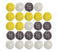 ISTOVO Bola de RatáN, 24 Piezas de Bolas Decorativas de 2 Pulgadas Orbes Florero Tazones de Llenado