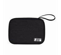 ISTOVO Bolsa de almacenamiento digital multifuncional de 1 pieza, cable de datos, bolsa de almacenamiento, auriculares eléctricos, bolsa de almacenamiento negra